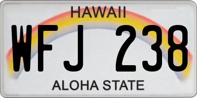 HI license plate WFJ238
