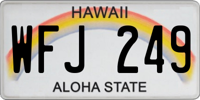 HI license plate WFJ249