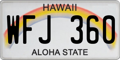 HI license plate WFJ360