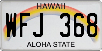 HI license plate WFJ368