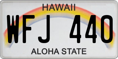 HI license plate WFJ440