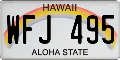 HI license plate WFJ495
