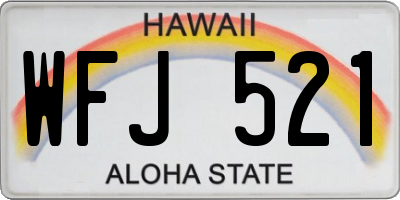 HI license plate WFJ521