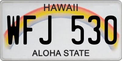 HI license plate WFJ530