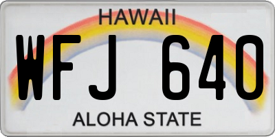 HI license plate WFJ640