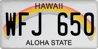 HI license plate WFJ650