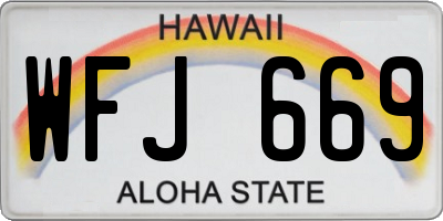 HI license plate WFJ669