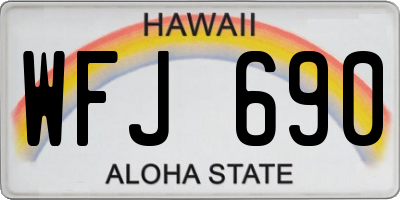 HI license plate WFJ690