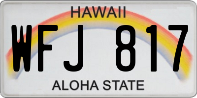 HI license plate WFJ817