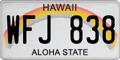 HI license plate WFJ838