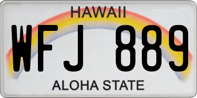 HI license plate WFJ889