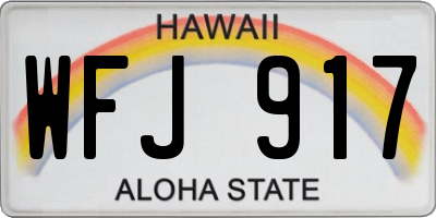 HI license plate WFJ917