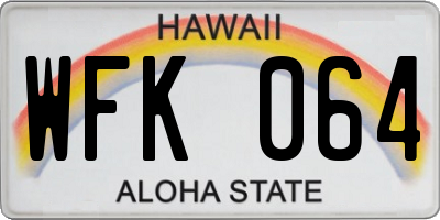 HI license plate WFK064