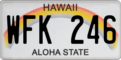 HI license plate WFK246