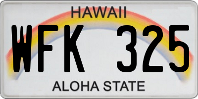 HI license plate WFK325