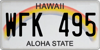 HI license plate WFK495