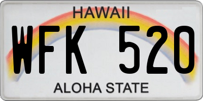 HI license plate WFK520