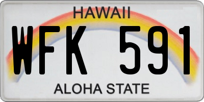 HI license plate WFK591