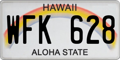 HI license plate WFK628