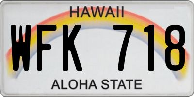 HI license plate WFK718