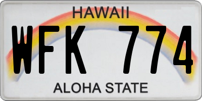 HI license plate WFK774