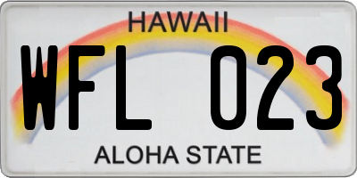 HI license plate WFL023