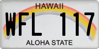 HI license plate WFL117