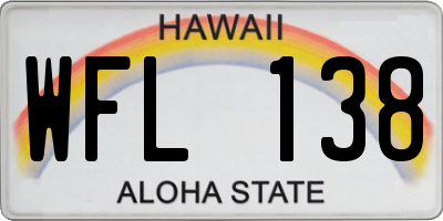 HI license plate WFL138
