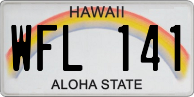 HI license plate WFL141