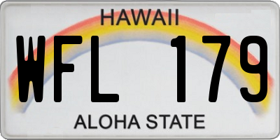 HI license plate WFL179