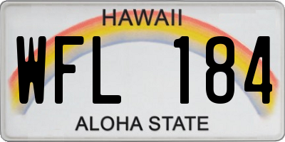 HI license plate WFL184