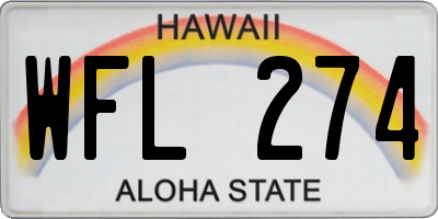 HI license plate WFL274
