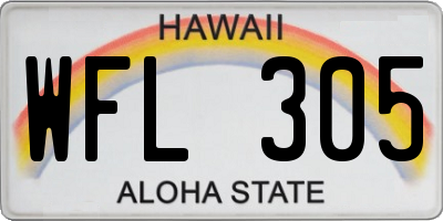 HI license plate WFL305
