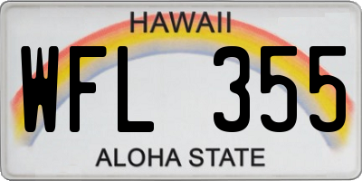 HI license plate WFL355