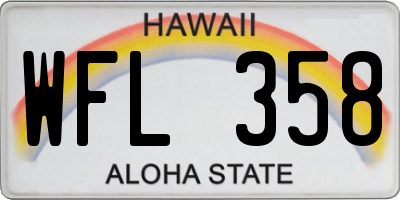 HI license plate WFL358