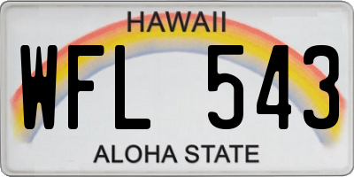 HI license plate WFL543