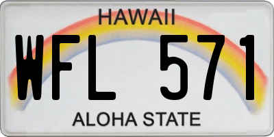HI license plate WFL571