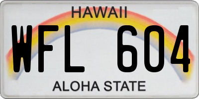 HI license plate WFL604
