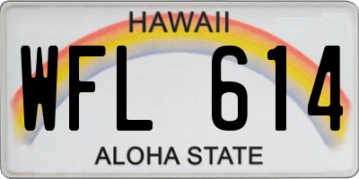 HI license plate WFL614