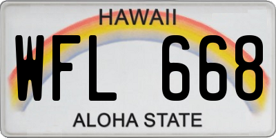 HI license plate WFL668
