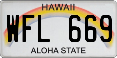 HI license plate WFL669
