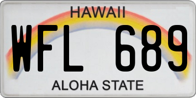 HI license plate WFL689