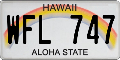 HI license plate WFL747