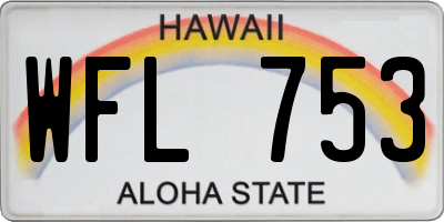 HI license plate WFL753