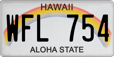 HI license plate WFL754