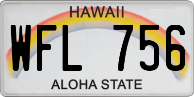 HI license plate WFL756