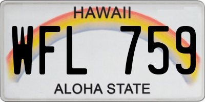 HI license plate WFL759