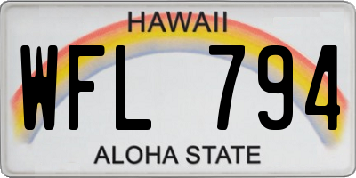 HI license plate WFL794