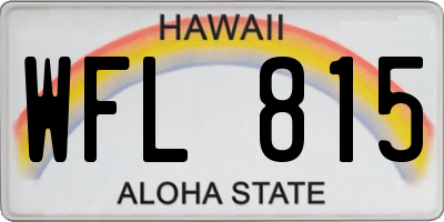 HI license plate WFL815