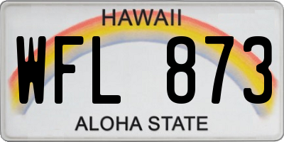 HI license plate WFL873